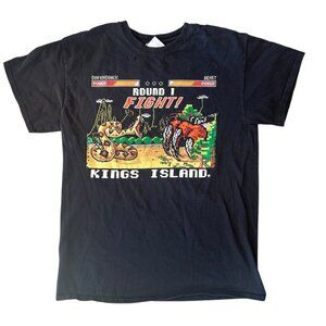 Vintage Cedar Fair Kings Island Pixelated Graphic Tee S